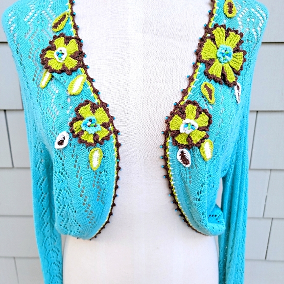 NADINE* Embroidered Crop Cardigan - Picture 5 of 5